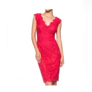 Tadashi Shoji red lace dress size 6